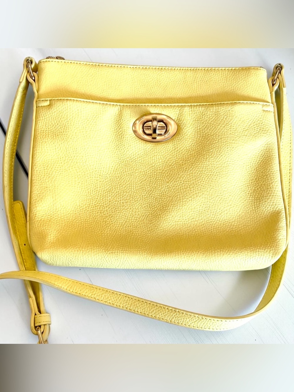 Charming Charlie Yellow Faux Leather Crossbody Bag